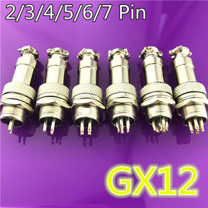 1 set GX12 2/3/4/5/6/7 pin male + female 12 millimeter meter l88-93 round shape aviation socket plug wire panel connector 