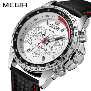 MEGIR メンズ腕時計 トップブランド高級クォーツ時計 メンズファッションカジュアル