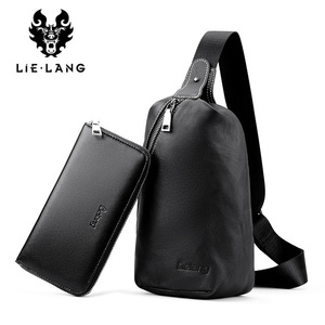 ボディバッグ 長財布 2点セット メンズ LIELANG 高級海外ブランド レザー 本革 ヴィンテージ ビジネス 牛革