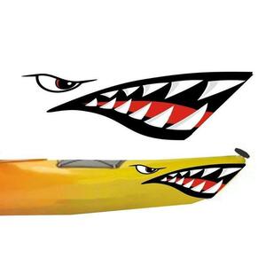 2 piece set waterproof kayak boat same tooth accessory sticker vinyl decal sticker left right 