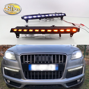 2 個アウディー Q7 2006 2007 2008 2009 黄色ターンシグナル機能車 DRL 防水 12 V LED 昼間実行ランプ電球