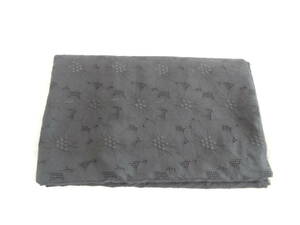黒　花柄レース　コットン生地　90巾ｘ3ｍ　ハンドメイド　刺繍