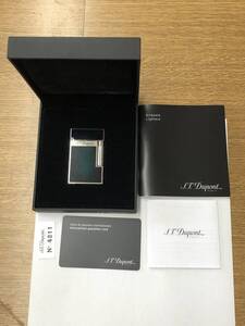 ☆S.T. Dupont エス・テー・デュポン アトリエコレクション 16259 ライン2 ガスライター グリーン シルバー !