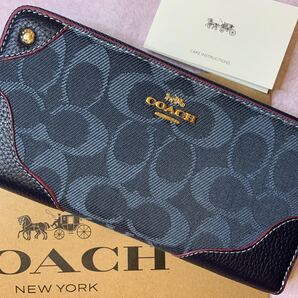 COACH コーチ 長財布 デニムシグネチャー 新品 アウトレット