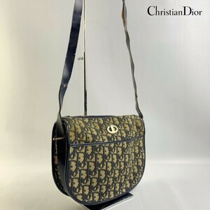 Кристиан Dior Christian Dior Totter One -Shoulder Mack Sack Canvas подлинная кожаная кожаная черная@aa169