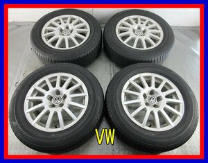 ■中古タイヤホイール■　Volkswagen 純正 SPEEDLINE 15インチ 6J +38 5H 100 BRIDGESTONE Ecopia EP001S 195/65R15 91H 激安 送料無料 J41