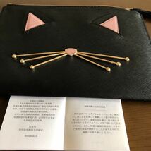 kate spade NEW YORK ケイトスペード ポーチ CATS MEOW cat medium bella pouch 猫 ブラック 黒 小物入れ マルチケース クラッチバッグ_画像5