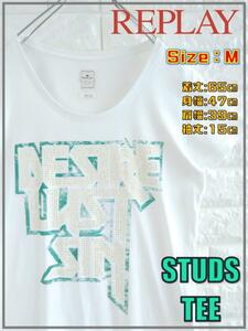 REPLAY リプレイ STUDS スタッズ Ｔシャツ M　SS2585