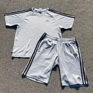 adidas アディダス セットアップ 上下セット 半袖 Tシャツ ハーフパンツ 黒 グレー スポーツ スポーツウェア ランニング