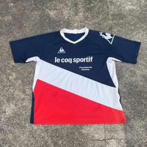 lecoqsportif ルコックスポルティフ 半袖 Tシャツ 紺 白 赤 スポーツ スポーツウェア ランニング メンズ XL