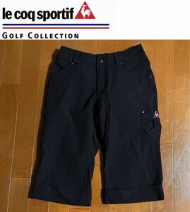 ★le coq sportif ルコックスポルティフ★ウエストゴムでストレスフリー！ブラックカラーレディースクロップドパンツ/S