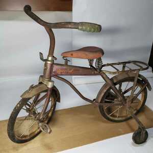  war front Showa era bicycle for children antique retro rare koma attaching lovely form 