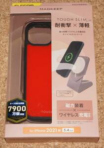 ★新品★ELECOM iPhone13mini TOUGH SLIM LITE MAGKEEP レッド