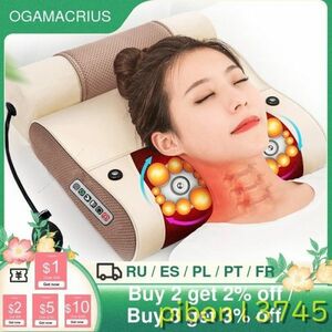 G1346：2In1 Massageピロー ヒートバイブレーター 指圧装置頸部 健康 ボディリラクゼーション マッサージャー バックネックマッサージャー