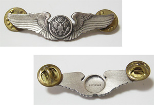 ビンテージ エアフォース STERLING SILVER ウィング 章/ 40s,ユニフォーム,WING,制服,WW2,50s,Aviator,バッヂ,A-2,B-15,MA-1,ARMY,OFFICERS