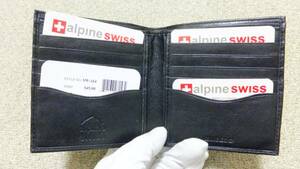 Alpine Swiss натуральная кожа длинный кошелек в Японии не продается мужской новый товар черный чёрный SW-164