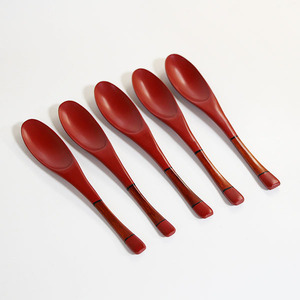  paint dividing lunch spoon . lacquer coating 5 pcs set large tree. spoon wooden tree 20cm