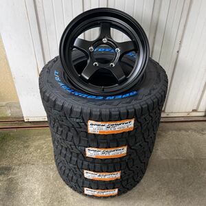 TOYOオープンカントリーRT 225/70R16◆16×5.5J+22◆《CST ZERO-1HYPER S》ジムニー フラットブラックJBJA ホワイトレター ハイパーS