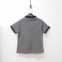 COMME CA DU MODE FILLE コムサデモードフィユ 男の子 120cm 半袖 カットソー シャツ スタンドカラー 黒 ブラック グレー ボーダー トップ_画像5