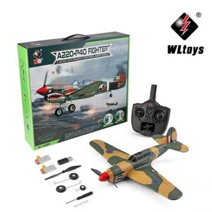 バッテリー2本 XK A220 P40戦闘機 Futaba拡張 6軸ジャイロ付き 飛行機 3D/6G切替 背面飛行 4CH 2.4G RCラジコンプレーン RTF 即飛行 初心者