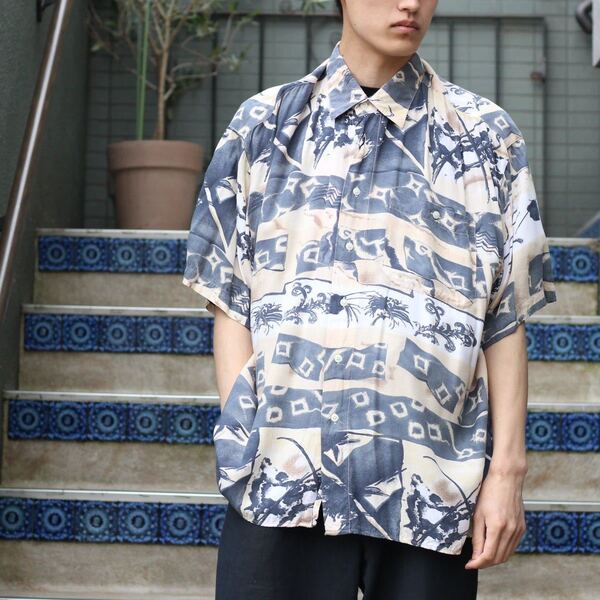 USA VINTAGE HALF SLEEVE PATTERNED ALL OVER SHIRT/アメリカ古着半袖総柄シャツ