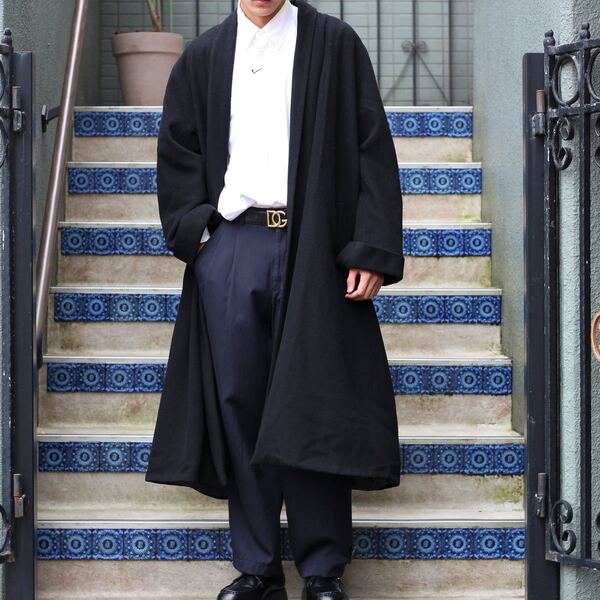 EUROPE VINTAGE BIG SIZE SHAWL COLLAR WOOL COAT/ヨーロッパ古着ビッグサイズショールカラーコート(男女兼用)