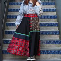 USA VINTAGE PATCHWORK LONG SKIRT/アメリカ古着パッチワークロングスカート_画像1