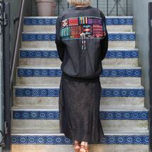 USA VINTAGE INDIAN DESIGN DENIM JACKET/アメリカ古着インディアンデザインデニムジャケット_画像4