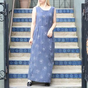 USA VINTAGE FLOWER PATTERNED NO SLEEVE ONE PIECE/アメリカ古着花柄ノースリーブワンピース