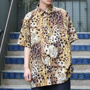 USA VINTAGE HALF SLEEVE LEOPARD PATTERNED SHIRT/アメリカ古着半袖レオパード柄シャツ