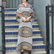 USA VINTAGE PATTERNED ALL OVER KAFTAN DRESS ONE PIECE/アメリカ古着総柄カフタンドレスワンピース_画像1