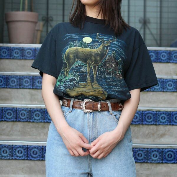 USA VINTAGE DEER DESIGN T SHIRT/アメリカ古着シカデザインTシャツ