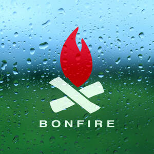 送料無料◆BONFIRE ボンファイア 焚火カッティングステッカー◆ホワイトレッド｜15×11.1cm｜超防水 UVカット 屋外使用可【C001】