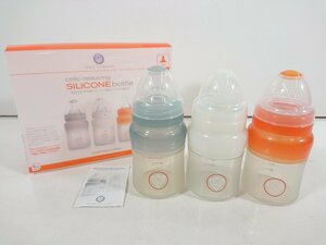 PRINCE LIONHEART Prince lion Heart silicon bottle feeding bottle 3 pcs set 120ml silicon baby milk goods for baby used 