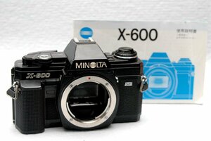 MINOLTA ミノルタ 人気の高級一眼レフカメラ X-600ボディ +（取説付） 希少な作動品 （腐食無し）
