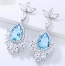 1円～ ☆☆☆極上逸品☆絢爛豪華☆☆☆ 新入荷 超～高級 4ct 51石 サファイアダイヤモンド ピアス 上品 ギフト 記念日【プラチナ仕上】_画像1