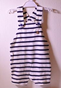 GAP Gap overall overall 60 size border white x navy ondrmi a201h①0612