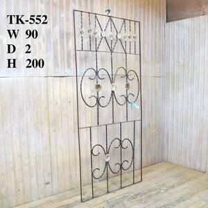 T552 # W90×H200 extra-large antique fence gardening car Be . old iron . industry series iron Vintage gate garden store furniture ftg