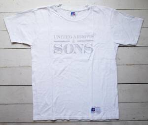 UNITED ARROWS & SONS × RUSSELL collaboration T-shirt Slifrektib print UA United Arrows 