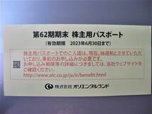 【送料無】東京ディズニーリゾート株主優待株主用パスポート１枚　２０２３年６月３０日迄　ディズニーランド又はディズニーシー_画像3