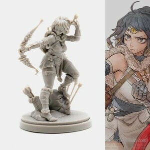 【新品】38mm 1/35 KINGDOM DEATH キングダム・デス レンジャー・エコーズ・オブ・デス 2KD 女性戦士 未塗装 レジン製 フィギュア H165