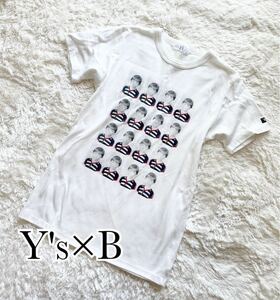 【ヨウジヤマモト】Y's× B モノクロ　ホワイト　半袖　Tシャツ