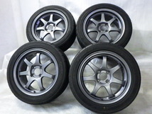 ☆2021年★A-TECH WP-789★15インチ 4本 185/55R15 社外 アルミ100 4H 73mm 15 6.5J +38 タイヤ ホイール 中古 ヴィッツ_画像1