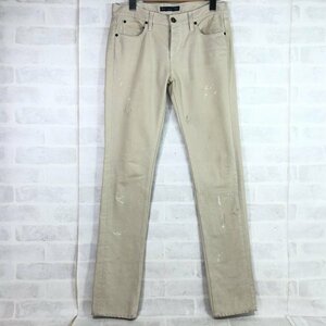 RALPH LAUREN ラルフローレン ペイント ダメージ スキニー パンツ ライトベージュ SIZE:7号 レディース LH632022062801