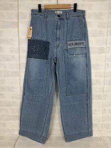 AVIREX TYPE BLUE US NAVY Avirex 8 унция панель custom брюки панель брюки Denim брюки SIZE:L голубой MH632022060502