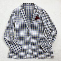 ★イタリア製【超美品】ラルディーニ LARDINI ★大人の色気 ブートニエール♪ 春・夏快適♪ 通気性抜群 サマーコットン ジャケット (LL)_画像3