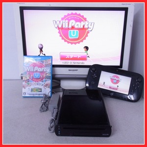 WiiU 32GB 本体 クロ＋Wii party U まとめてセット Nintendo 任天堂 難あり品【20