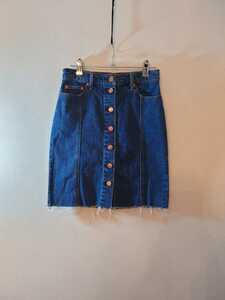 GAP Gap [ stretch Denim skirt ]24 -inch waist 62cm Denim miniskirt skirt M size S size 