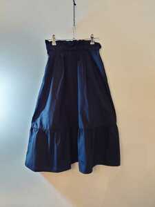　ユニクロ ハイウエストフリルスカート Sサイズ (ウエスト 60-66cm) UNIQLO 春物 夏物 黒　ブラック