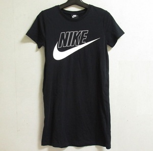 NIKE ガールズ ワンピース 黒 ブラック 130 ナイキ 子供 Tシャツ ワンピ ビッグスウッシュ ロゴ DJ0693-010